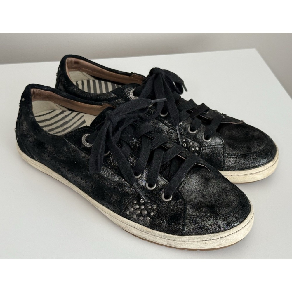 Taos Women's Freedom Black‎ Metallic Leather Sneakers Womens SIZE 8.5